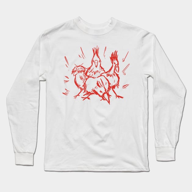 The Bad Birds (Red) Long Sleeve T-Shirt by Birpy20